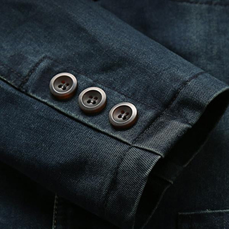 Kass – Herren Casual Denim Blazer mit Reverskragen
