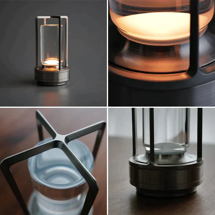 Kristall-Tischlampe mit LED & kabellosem Design