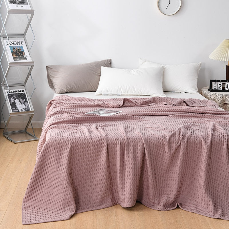 BreezeCotton - Leichte Sommerdecke aus Baumwolle im Waffelmuster, Luftig & Komfortabel