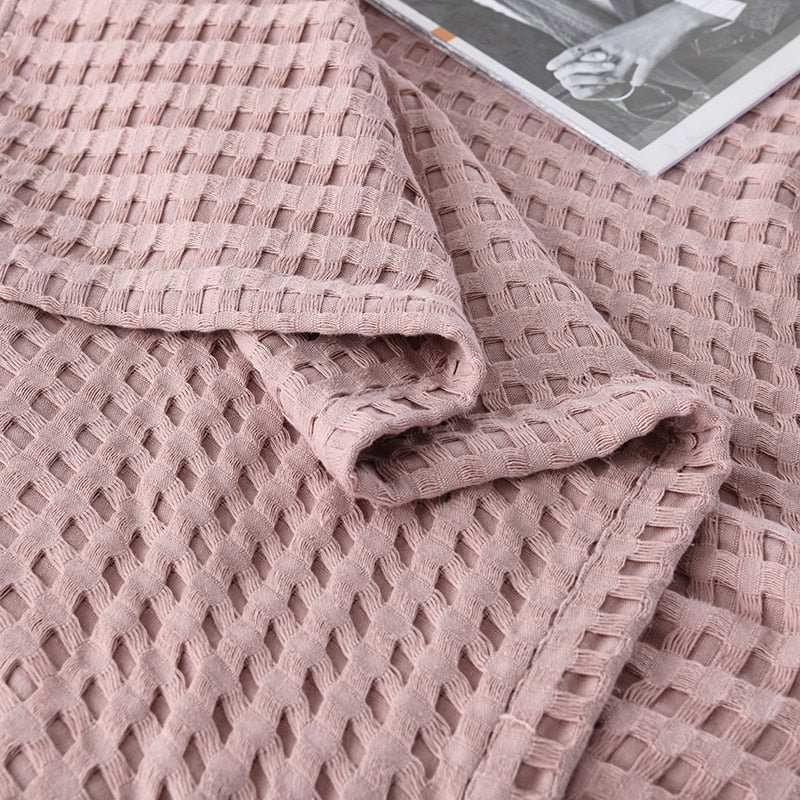 BreezeCotton - Leichte Sommerdecke aus Baumwolle im Waffelmuster, Luftig & Komfortabel