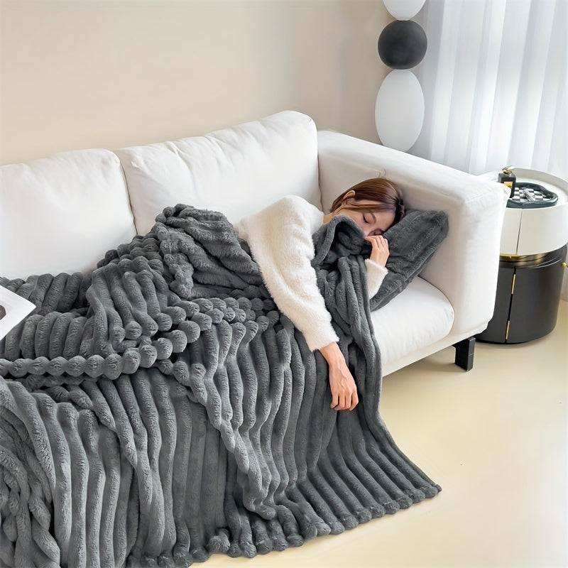 Plüsch-Decke – Doppelseitiges Faux-Kaninchenfell – Weich & Warm