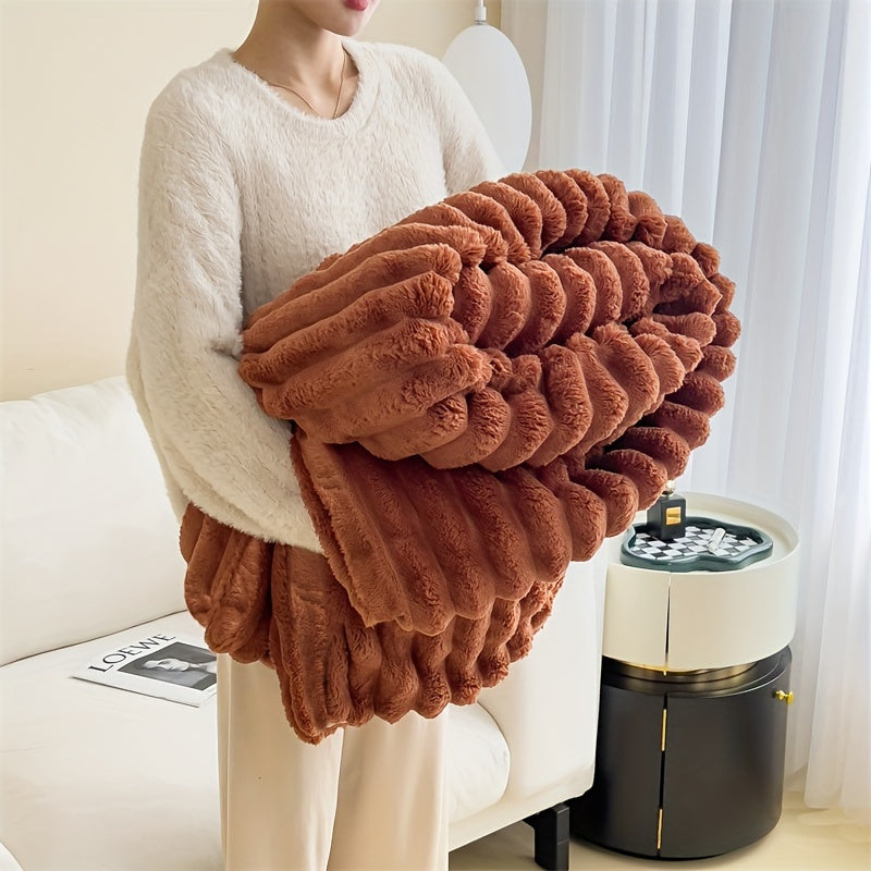 Plüsch-Decke – Doppelseitiges Faux-Kaninchenfell – Weich & Warm
