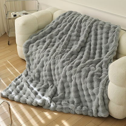 Faux-Kaninchenfell-Decke – Dick & Warm – Weiche Kuscheldecke für Zuhause