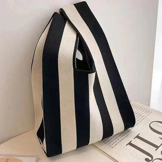 Clara – Stilvolle gestreifte Tragetasche aus Canvas