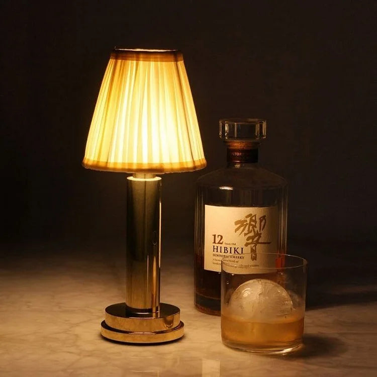 Luxe Glow LED Table Lamp made of Silk Metal