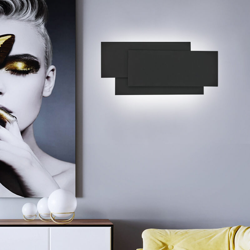 LumiNova - Minimalistische vierkante gestapelte LED-Wandlampe aus Aluminium