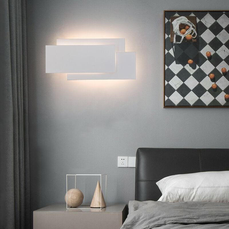 LumiNova - Minimalistische vierkante gestapelte LED-Wandlampe aus Aluminium