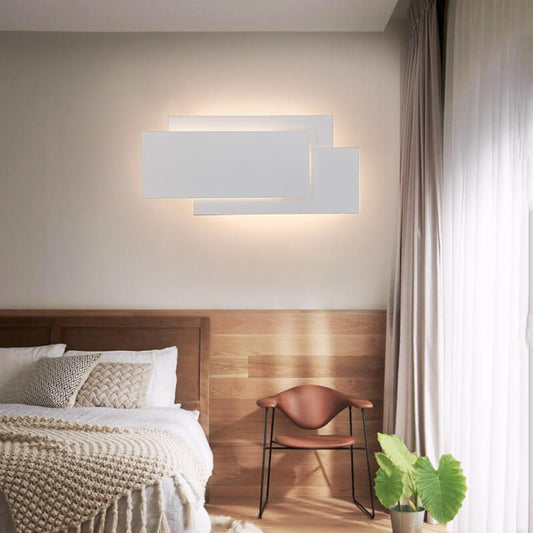 LumiNova - Minimalistische vierkante gestapelte LED-Wandlampe aus Aluminium