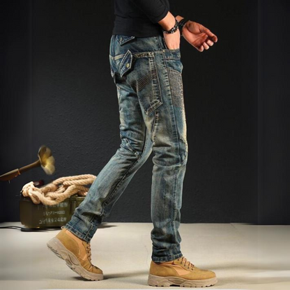 Mayer – Klassische Denim-Jeans mit Patchwork-Design