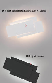 LumiNova - Minimalistische vierkante gestapelte LED-Wandlampe aus Aluminium