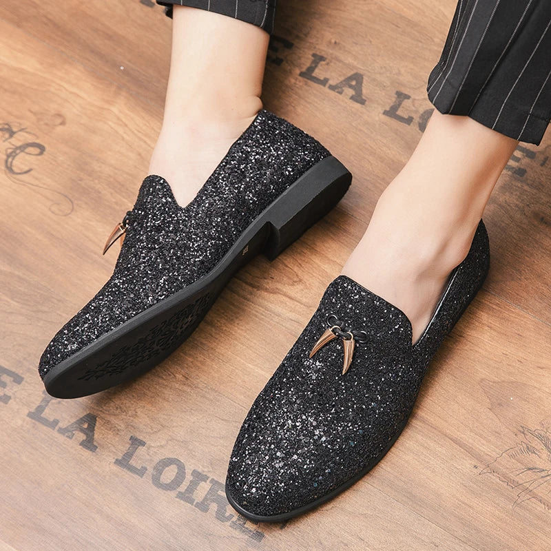 Frederic – Elegante Slipper mit Glitzer & Quasten