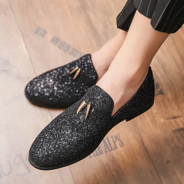 Frederic – Elegante Slipper mit Glitzer & Quasten