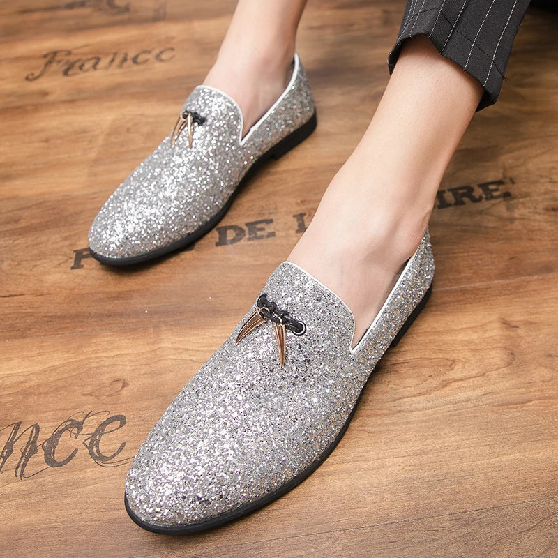 Frederic – Elegante Slipper mit Glitzer & Quasten