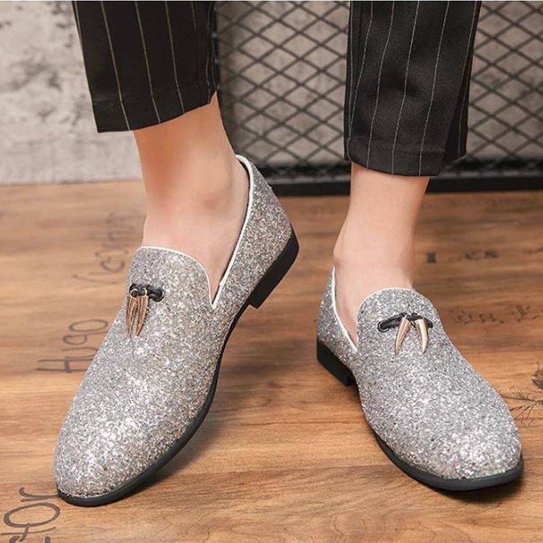 Frederic – Elegante Slipper mit Glitzer & Quasten