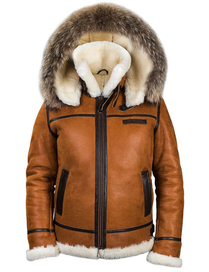 Lambrecht - Herren Leder-Winterjacke mit warmem Futter