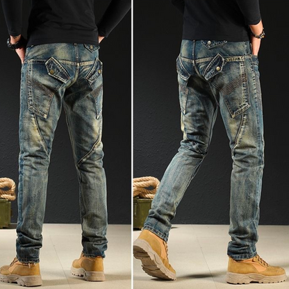 Mayer – Klassische Denim-Jeans mit Patchwork-Design