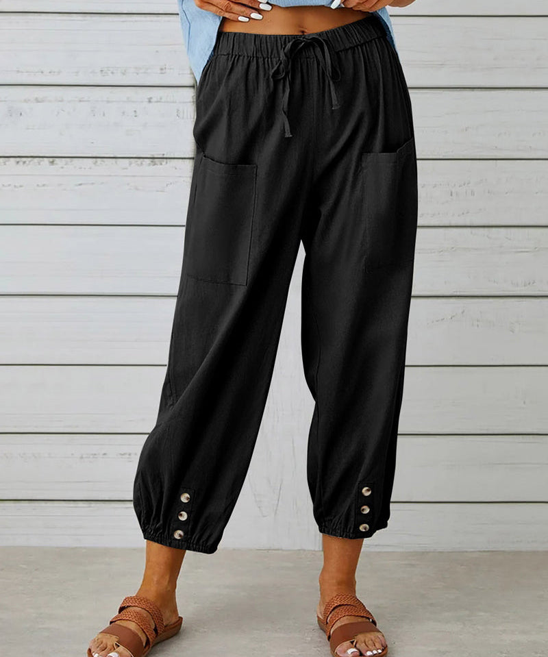 Gerdine loose-cut pants with high waist
