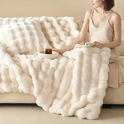 Rabbit Fleece-Decke – Weich & Warm – Perfekt für Sofa, Bett und Reisen