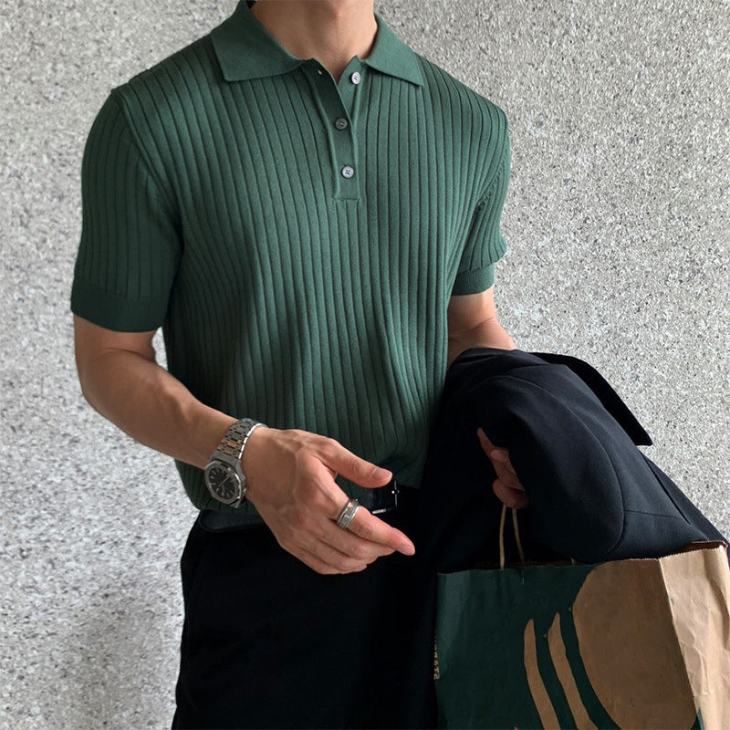 Carter – Unifarbenes Strick-Poloshirt für Herren