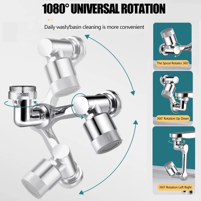 AquaFlex – 1080° Drehbarer Wasserhahn mit Spritzschutz und integriertem Wasserfilter