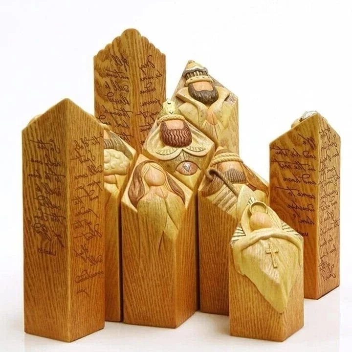 9-teiliges Set mit Himmelskrippen-Säulenstatuen 1