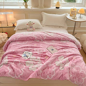 Flower Flannel Blanket – Soft & Warm – Stain-Resistant and Cozy