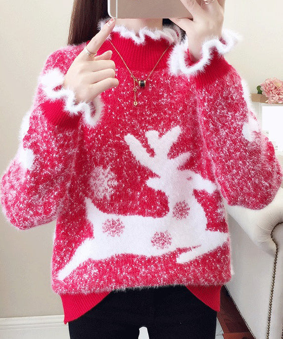 Amaryllis | Kuschelige Damenpullover mit Rüschen und Dicker Nerzstrick 0