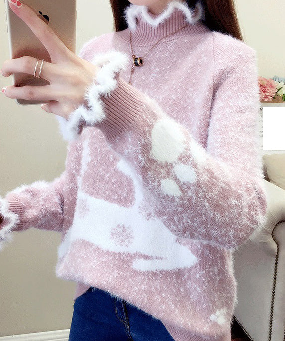 Amaryllis | Kuschelige Damenpullover mit Rüschen und Dicker Nerzstrick 1