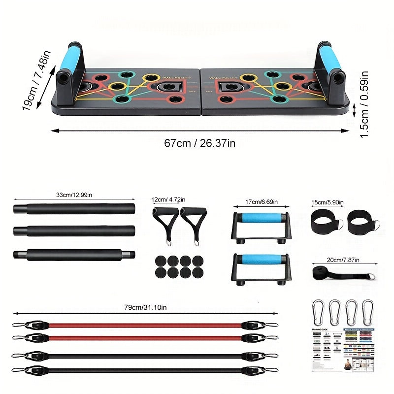 Armstreck- und Brettset mit Griffen, Bändern und Zubehör – perfekt für das Training der Brust- und Bauchmuskulatur 1