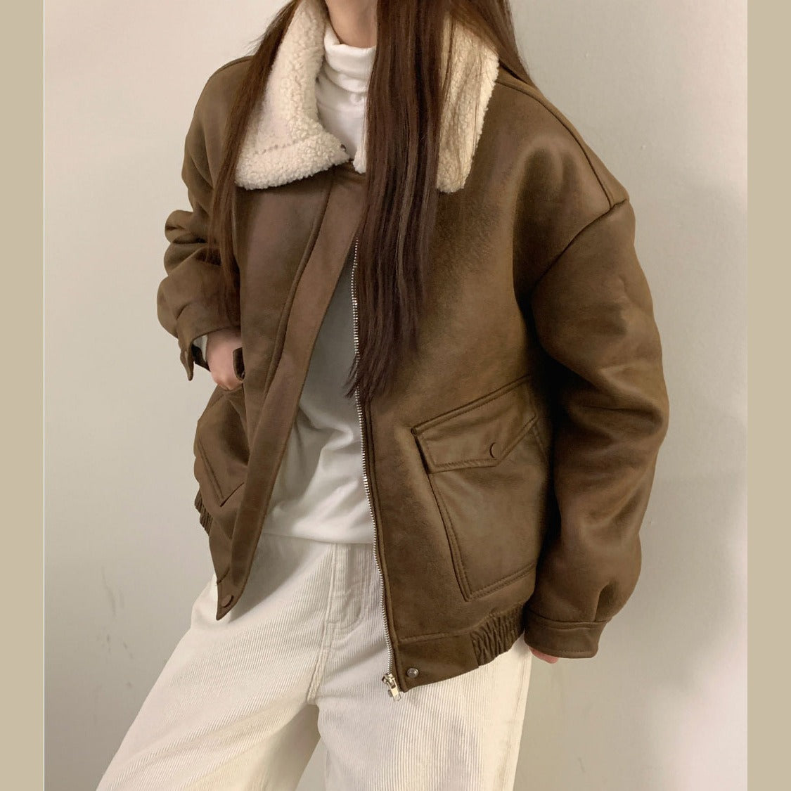 Clarence | Stilvolle Lederjacke mit Kuscheligem Kragen für Damen 0