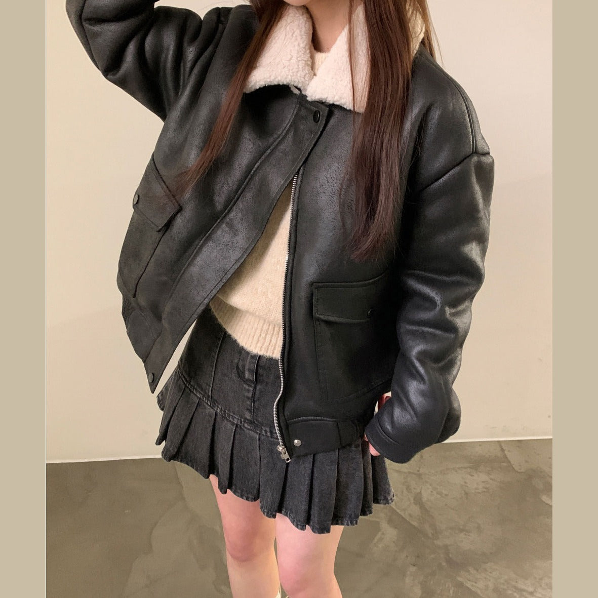 Clarence | Stilvolle Lederjacke mit Kuscheligem Kragen für Damen 2