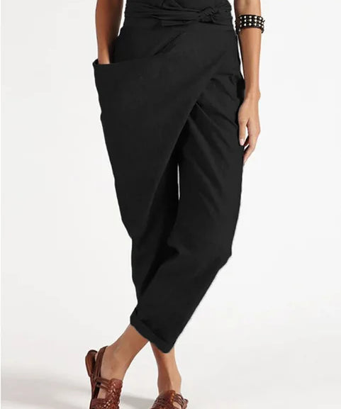 Isana Asymmetrische High-Waist-Hose für einen lässigen Look