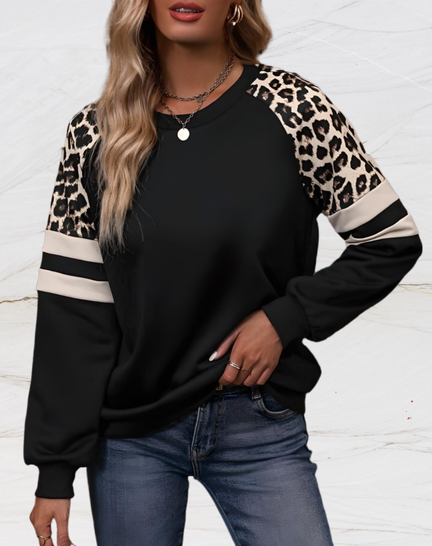 Angel – Oversized Pullover mit Leopardenmuster für einen wilden Look