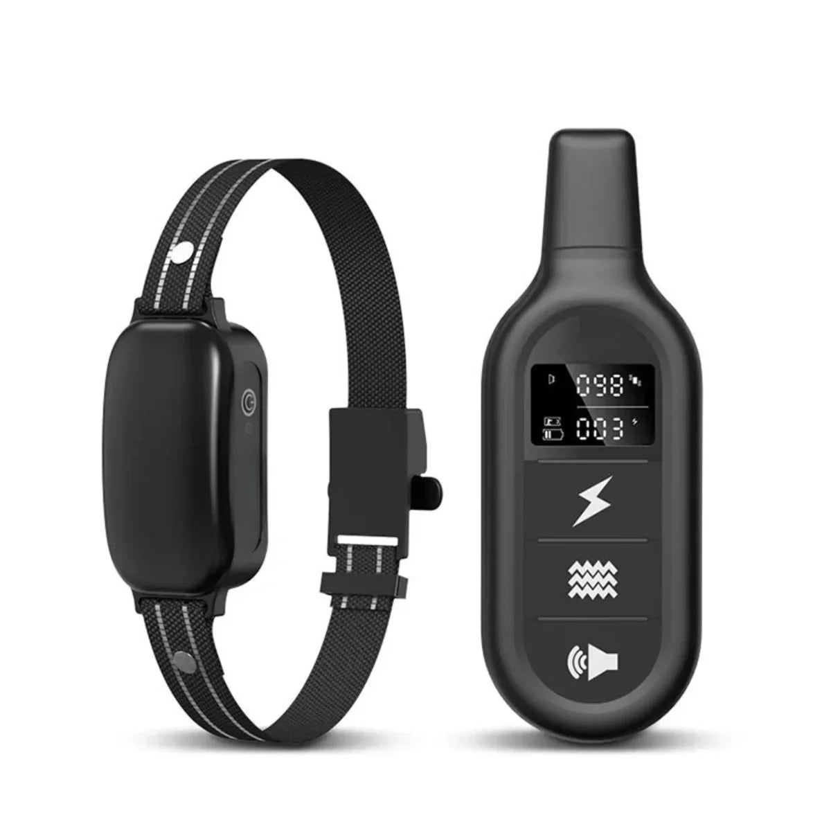 Elektrische Hundetrainingskragen mit Fernbedienung, wasserdicht, 16 einstellbare Stoßstufen, 1000 m Range, Piepton- und Vibrationsmodi 0