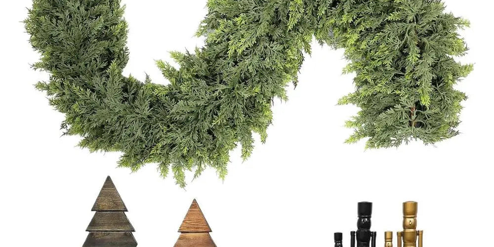 EvergreenCharm – Dekorative Weihnachtsgirlande mit LED-Kiefernholzlichtern 0