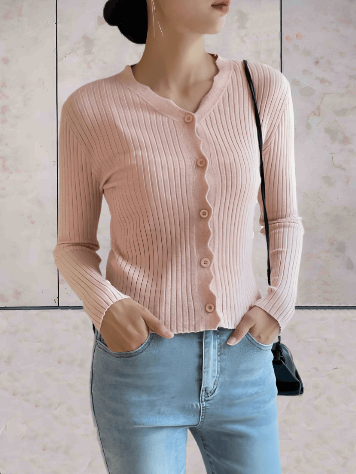 Nina – Slim-Fit Pullover mit Rippstruktur für einen eleganten Look