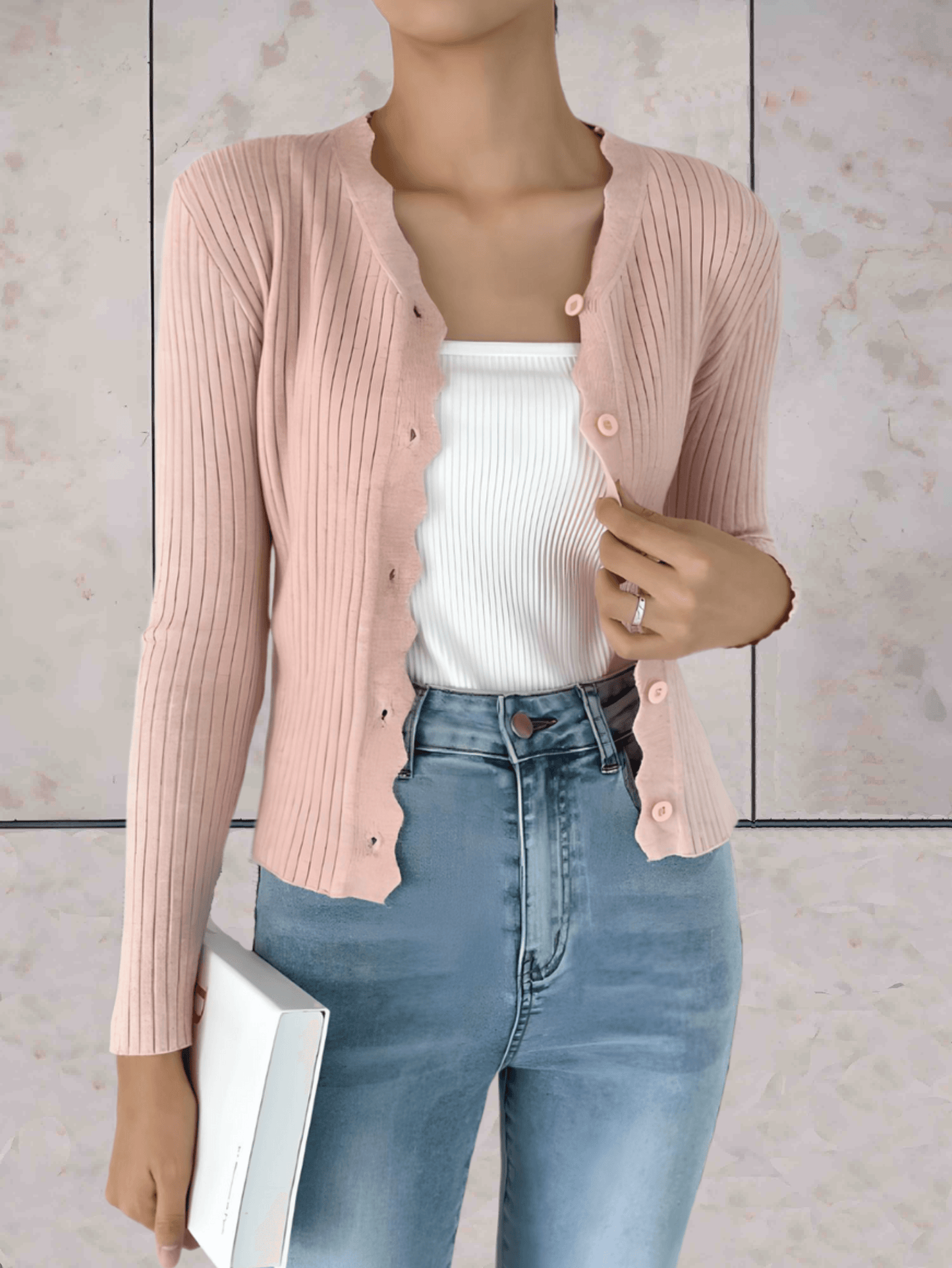 Nina – Slim-Fit Pullover mit Rippstruktur für einen eleganten Look