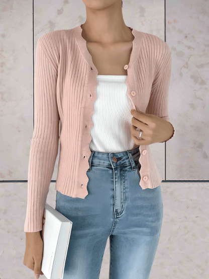 Nina – Slim-Fit Pullover mit Rippstruktur für einen eleganten Look