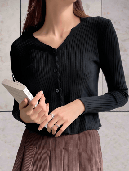 Nina – Slim-Fit Pullover mit Rippstruktur für einen eleganten Look