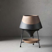 Eleganza Teardrop Pflanztopf mit Untersetzer | Eleganter Tontopf für moderne Dekoration