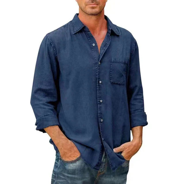 Benedikt – Stylisches Denim-Hemd mit Knopfleiste für Herren