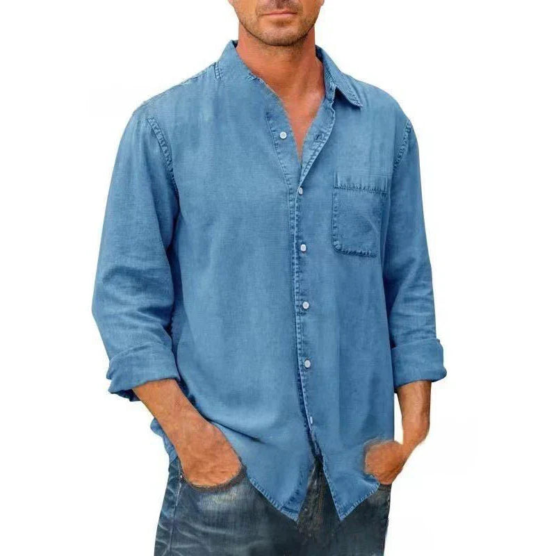 Benedikt – Stylisches Denim-Hemd mit Knopfleiste für Herren
