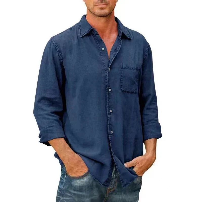 Benedikt – Stylisches Denim-Hemd mit Knopfleiste für Herren