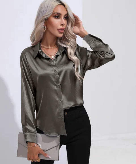 Lotte – Elegant Satin Shirt for Women