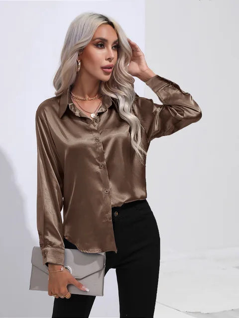 Lotte – Elegant Satin Shirt for Women
