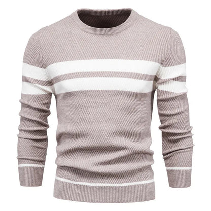 Lukas - Warmer Herren Rundhals-Patchwork Pullover in Schmaler Passform