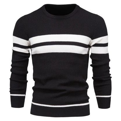 Lukas - Warmer Herren Rundhals-Patchwork Pullover in Schmaler Passform