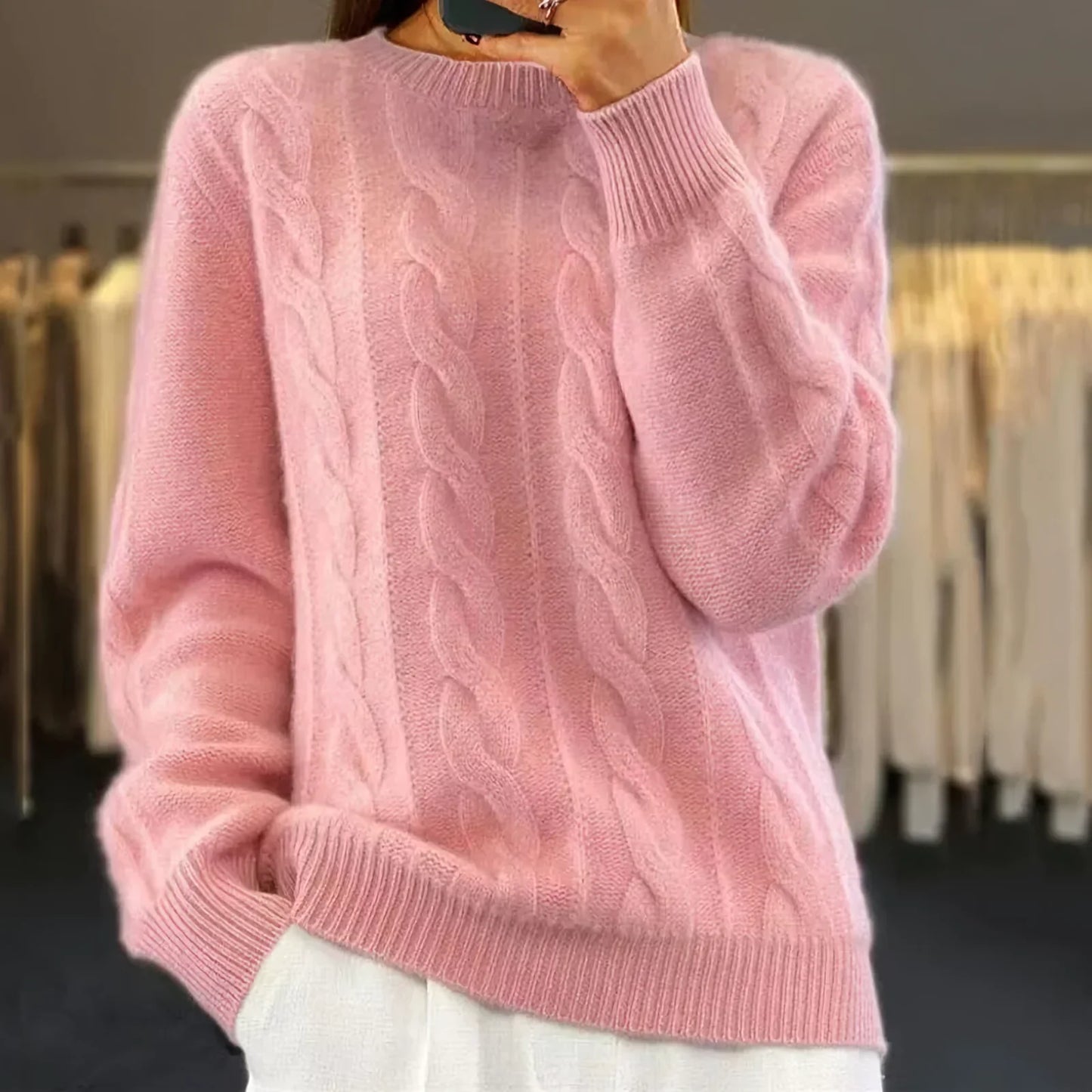 Alinde – Vintage-Pullover mit Halbem Rollkragen für einen modernen Look