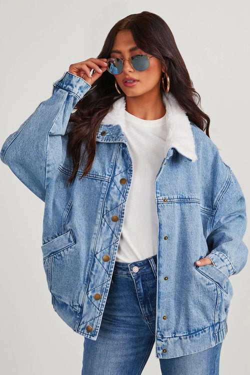 Lorilie – Stilvolle Denimjacke mit Kuscheligem Fleecekragen