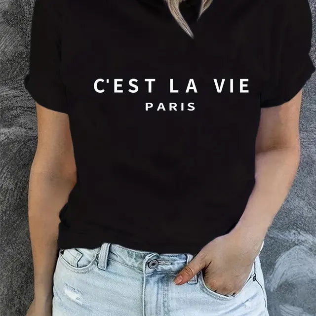 Mila – Paris T-Shirt mit Rundhalsausschnitt für Elegante Looks